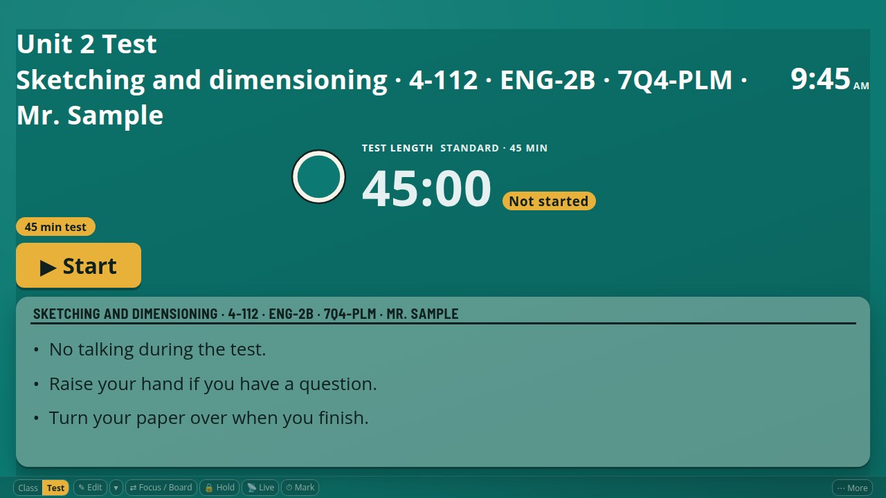 The same testing screen, Gradient look: a soft teal wash from the top left to a deeper teal at the bottom right, the details card translucent over it.